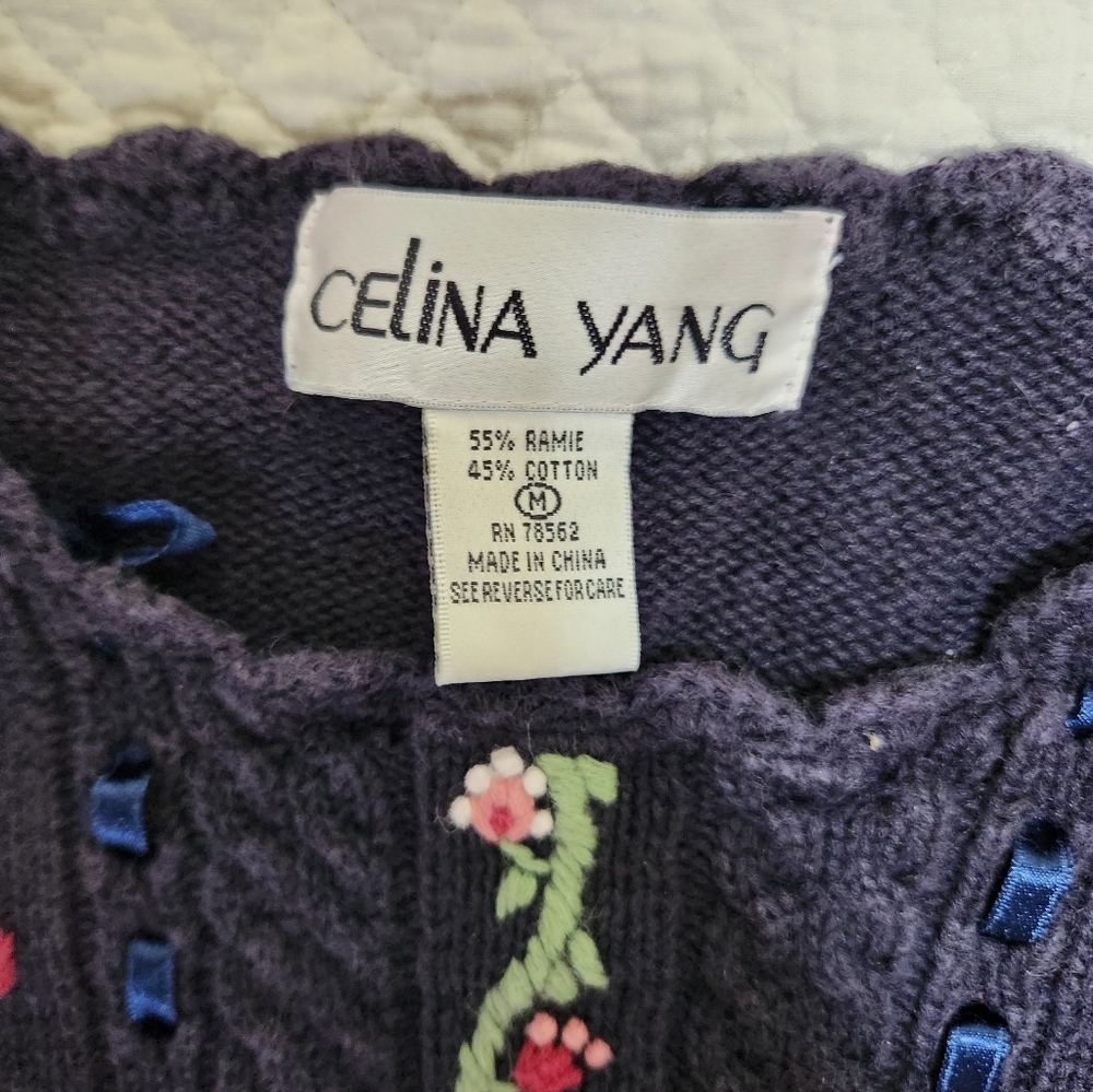 Embroidered Navy Sweater - Picture 3 of 3